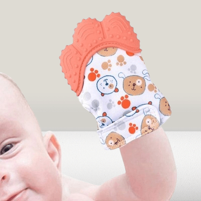 Gant de Dentition - TeethingSiliconeGloves™ - Orange - Supreme Bebe